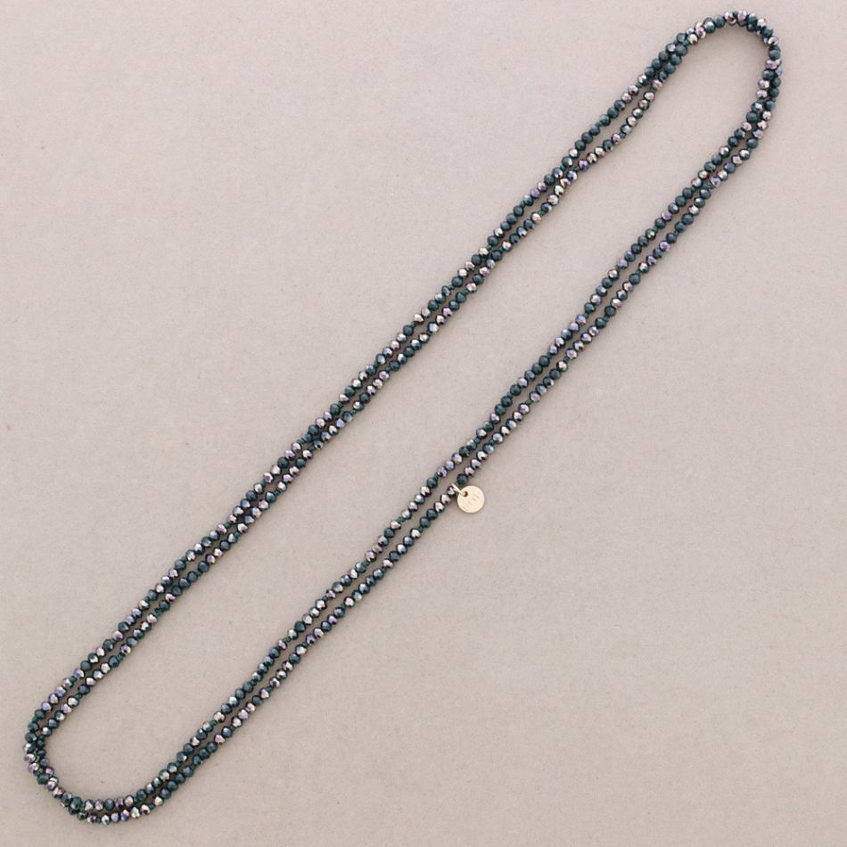 LONG NECKLACE KNOTS FACETED CRYSTAL BALLS 1,5M*4MM