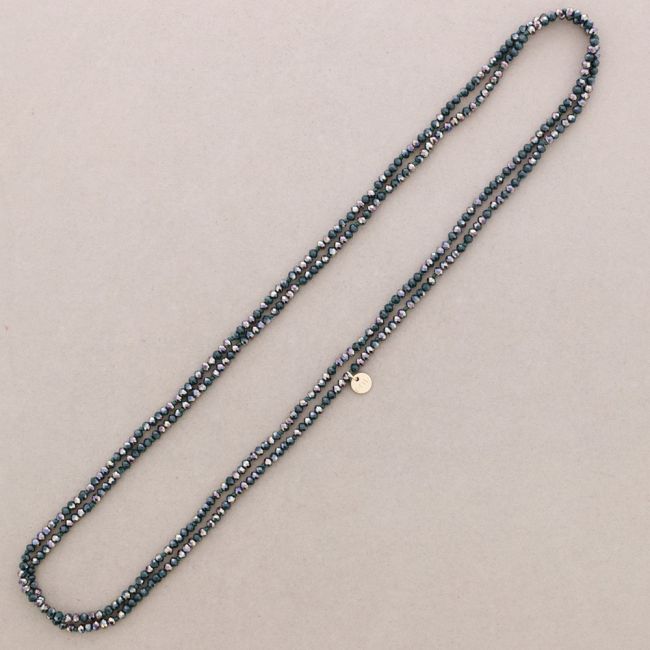 LONG NECKLACE KNOTS FACETED CRYSTAL BALLS 1,5M*4MM
