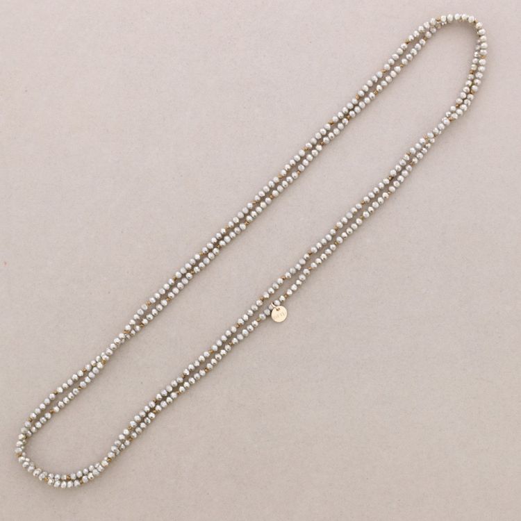 LONG NECKLACE KNOTS FACETED CRYSTAL BALLS 1,5M*4MM