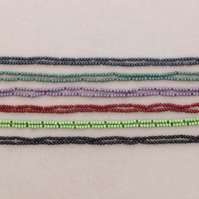 LONG NECKLACE KNOTS FACETED CRYSTAL BALLS 1,5M*4MM