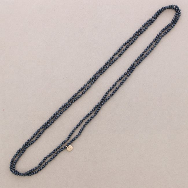 LONG NECKLACE KNOTS FACETED CRYSTAL BALLS 1,5M*4MM
