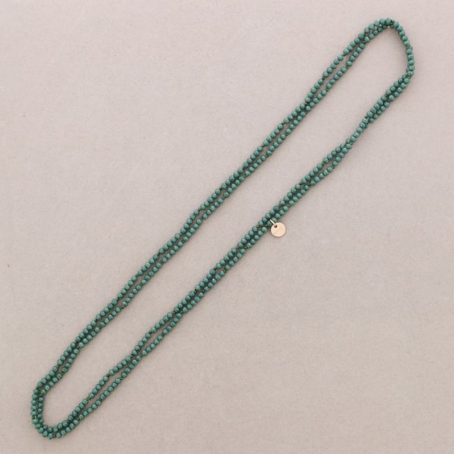 COLLAR LARGO NUDOS BOLAS CRISTALES FACETADOS 1,5M*4MM