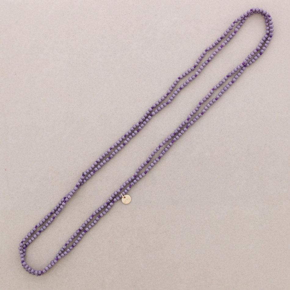 COLLAR LARGO NUDOS BOLAS CRISTALES FACETADOS 1,5M*4MM