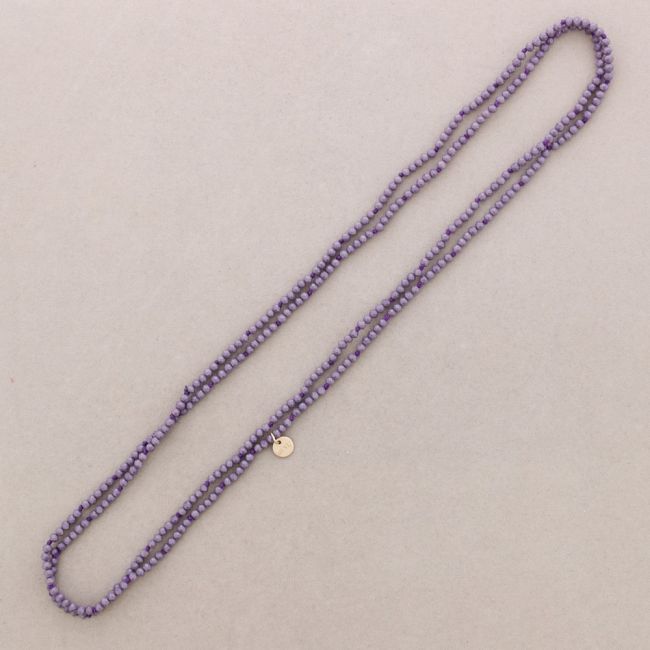 COLLAR LARGO NUDOS BOLAS CRISTALES FACETADOS 1,5M*4MM