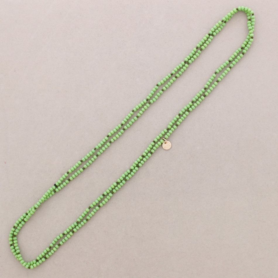 COLLAR LARGO NUDOS BOLAS CRISTALES FACETADOS 1,5M*4MM