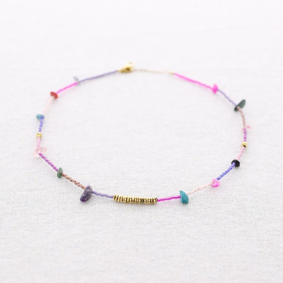 STONES STEEL NECKLACE
