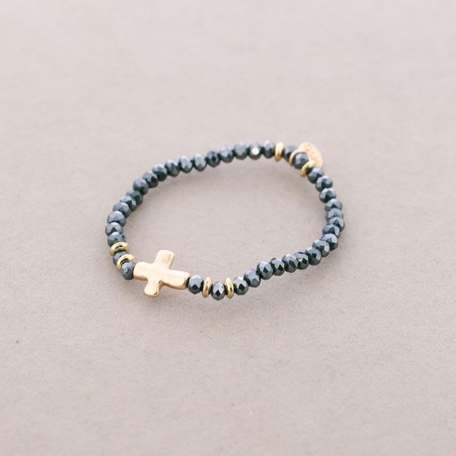 ELASTIC BRACELET WITH FACETED CRYSTALS 4MM