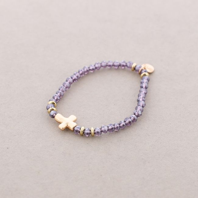 ELASTIC BRACELET WITH FACETED CRYSTALS 4MM