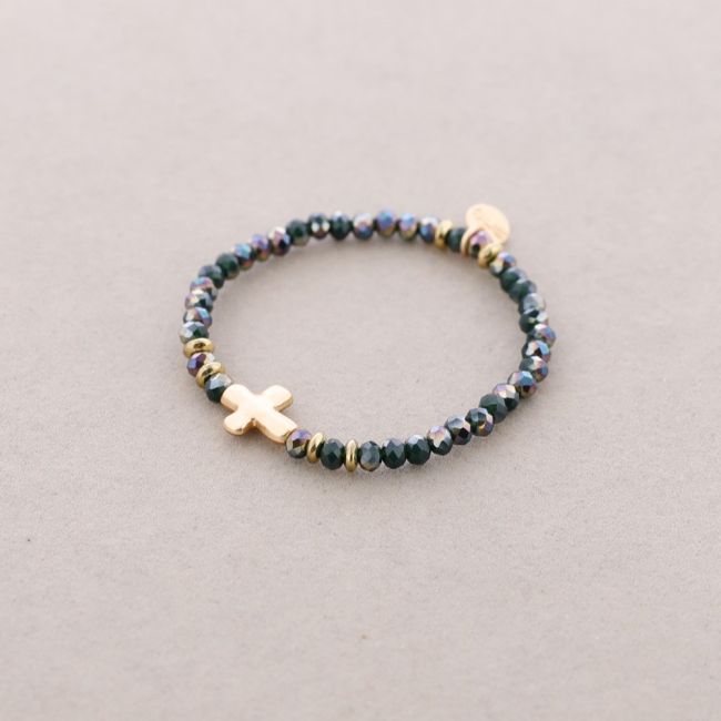 ELASTIC BRACELET WITH FACETED CRYSTALS 4MM