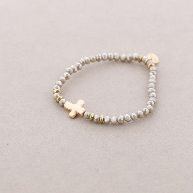 ELASTIC BRACELET WITH FACETED CRYSTALS 4MM