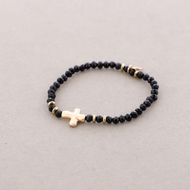 ELASTIC BRACELET WITH FACETED CRYSTALS 4MM