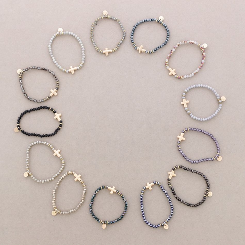 PULSERA ELÁSTICA CRISTALES FACETADOS 4MM