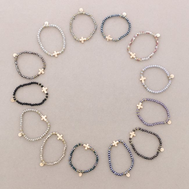 PULSERA ELÁSTICA CRISTALES FACETADOS 4MM