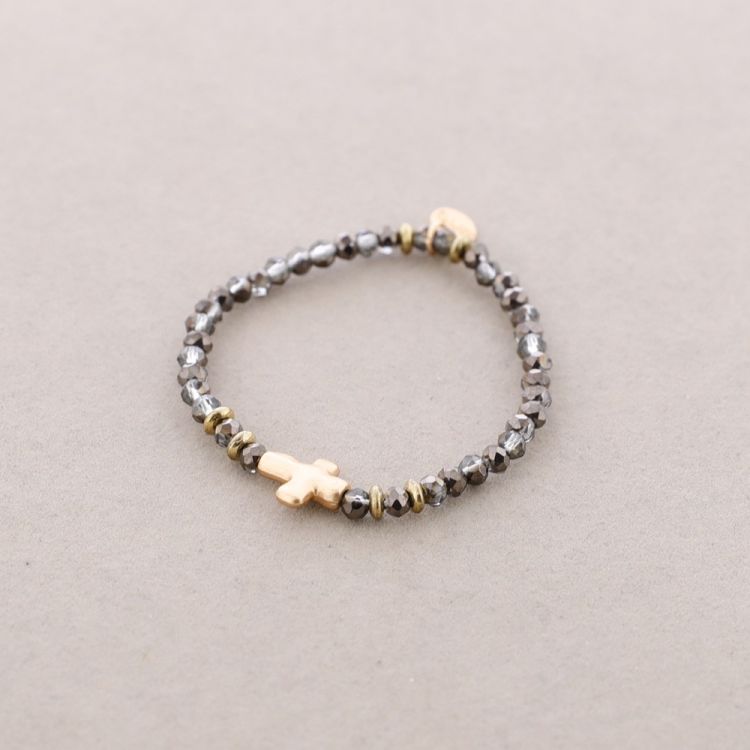 ELASTIC BRACELET WITH FACETED CRYSTALS 4MM