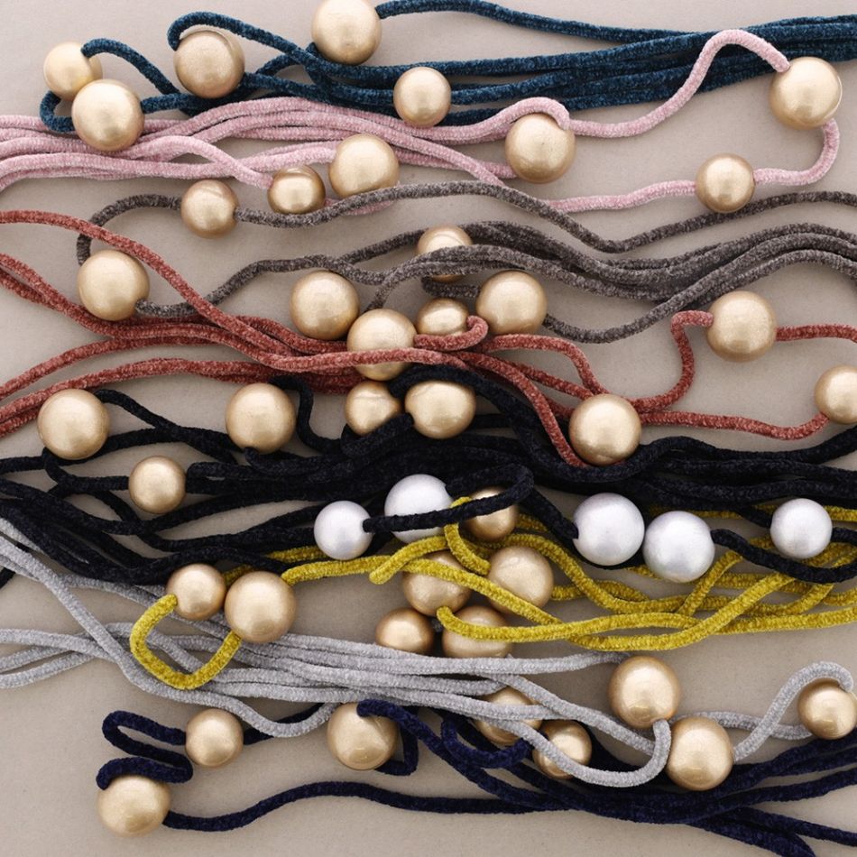 LONG TRIPLE CHENILLA BEAD NECKLACE