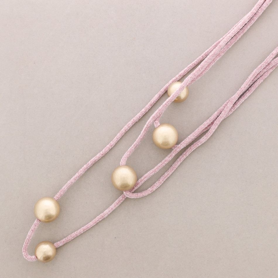 COLLAR LARGO TRIPLE CHENILLA BOLAS