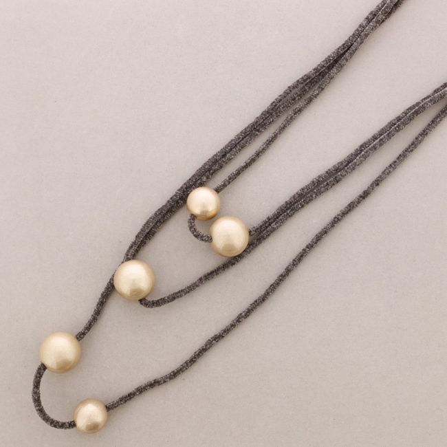 COLLAR LARGO TRIPLE CHENILLA BOLAS
