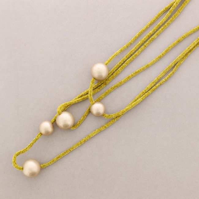 COLLAR LARGO TRIPLE CHENILLA BOLAS