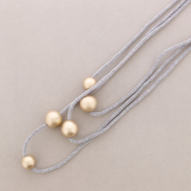 COLLAR LARGO TRIPLE CHENILLA BOLAS 2