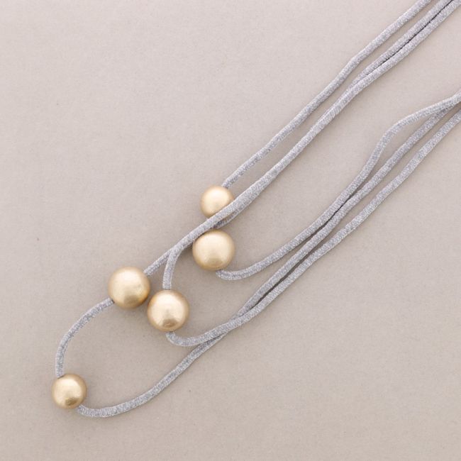 LONG TRIPLE CHENILLA BEAD NECKLACE