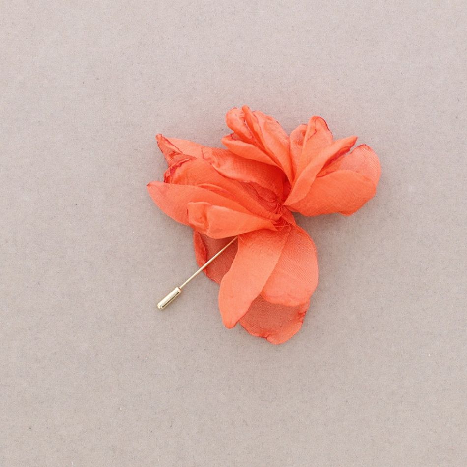 FABRIC FLOWER PIN BROOCH