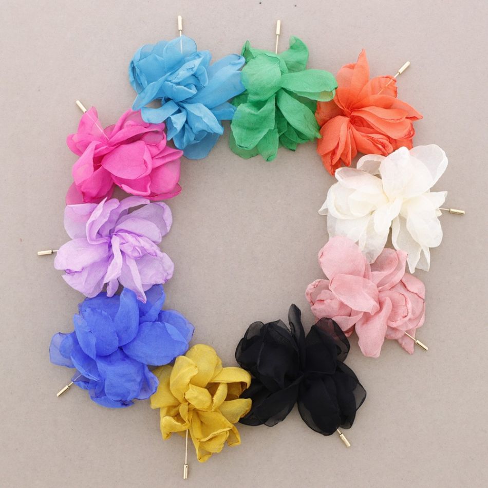 BROCHE ALFILER FLOR TELA