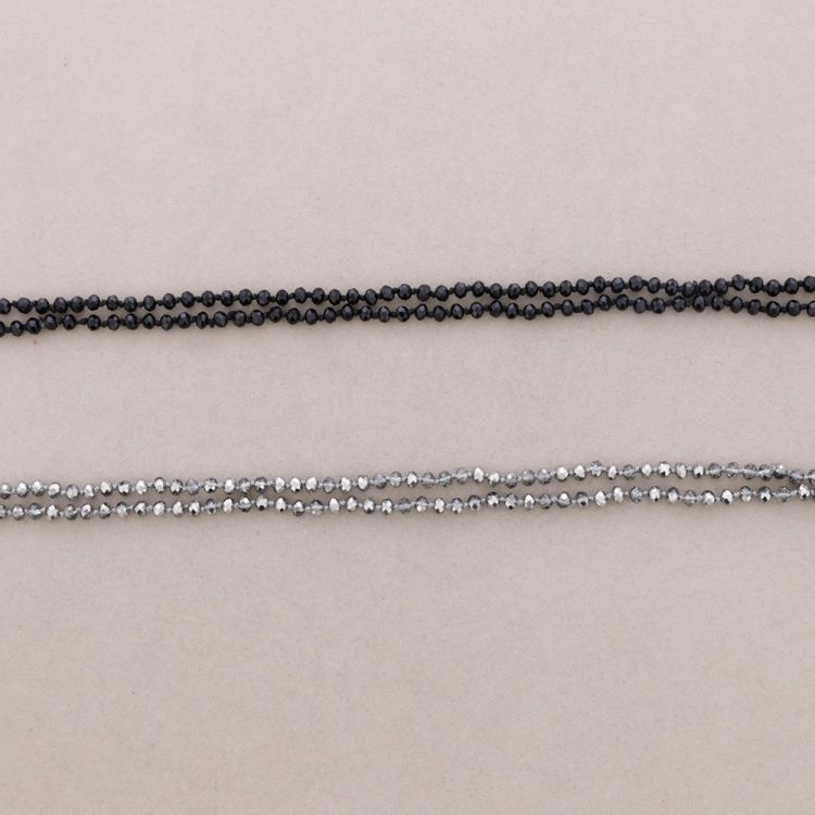 COLLAR LARGO NUDOS BOLAS FACETADAS CRISTAL 1.5M*6MM 2