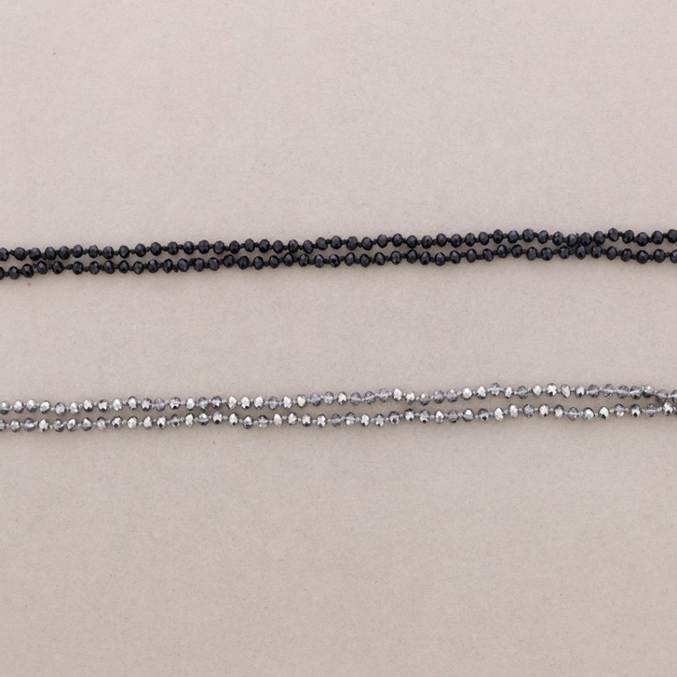 COLLAR LARGO NUDOS BOLAS FACETADAS CRISTAL 1.5M*6MM