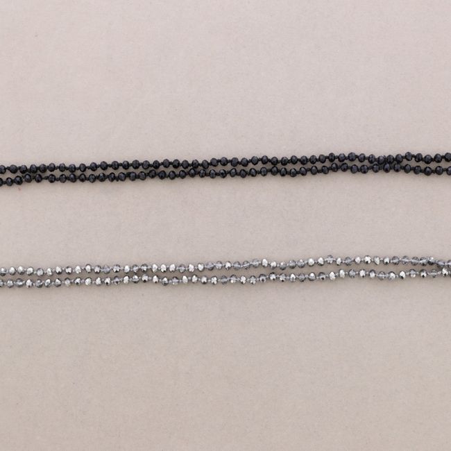 COLLAR LARGO NUDOS BOLAS FACETADAS CRISTAL 1.5M*6MM