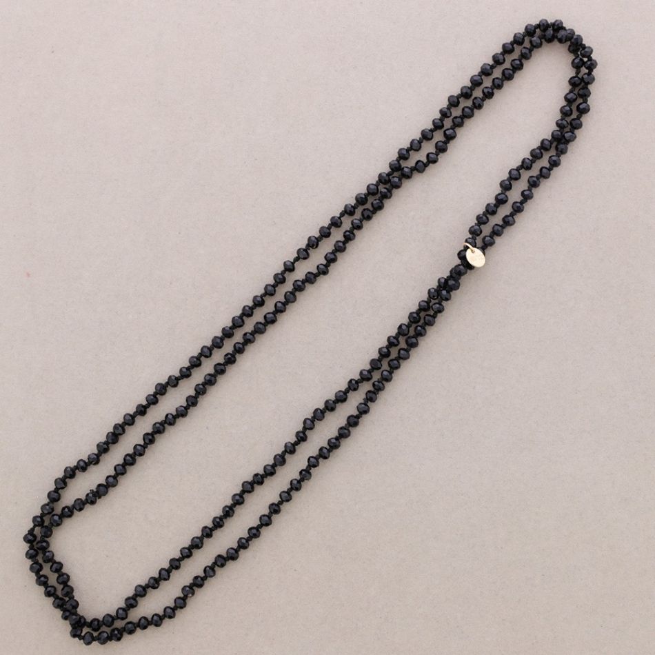 COLLAR LARGO NUDOS BOLAS FACETADAS CRISTAL 1.5M*6MM