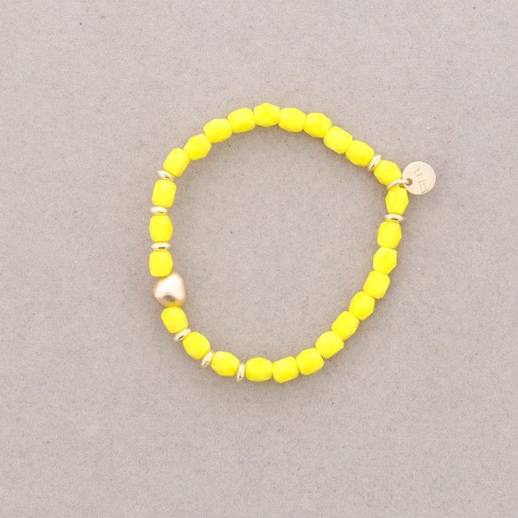 ELASTIC BRACELET WITH FACETED SQUARE CRYSTALS 4*6MM