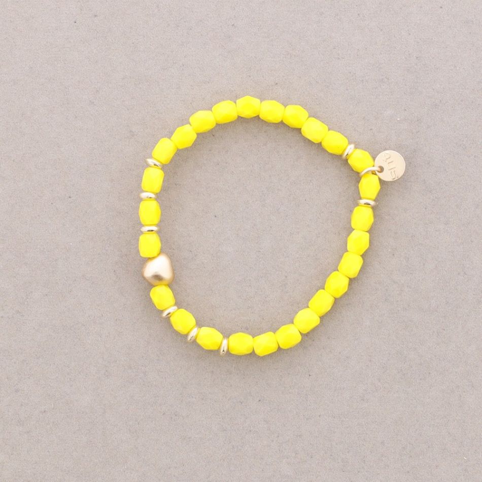 PULSERA ELÁSTICA CRISTALES CUADRADOS FACETADOS 4*6MM
