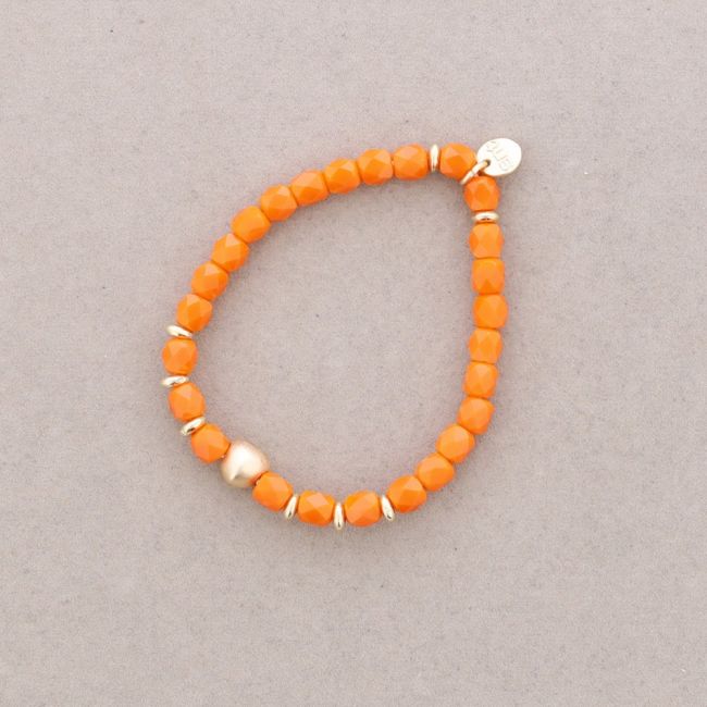 PULSERA ELÁSTICA CRISTALES CUADRADOS FACETADOS 4*6MM