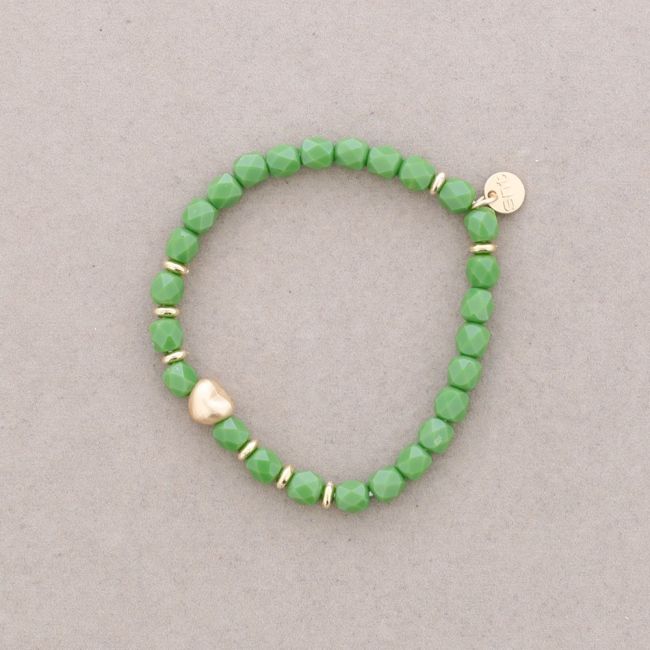 PULSERA ELÁSTICA CRISTALES CUADRADOS FACETADOS 4*6MM