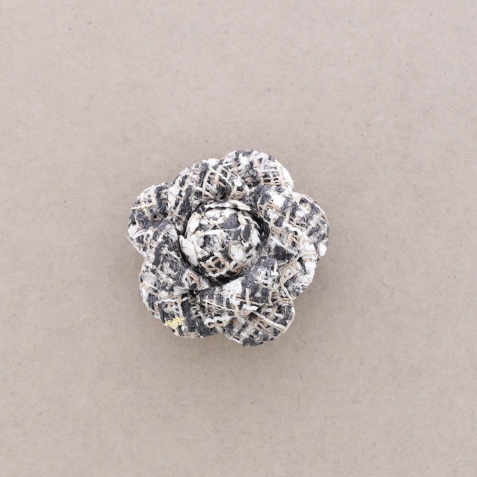 BROCHE FLOR TELA ESTAMPADA 4CM