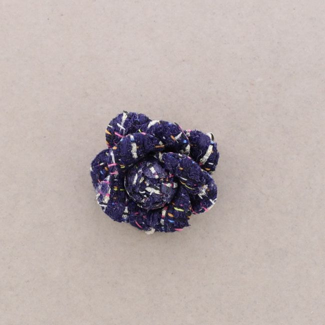 BROCHE FLOR TELA ESTAMPADA 4CM