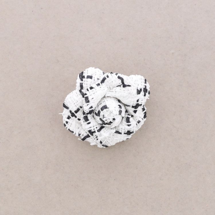 PRINTED FABRIC FLOWER BROOCH 4CM 2