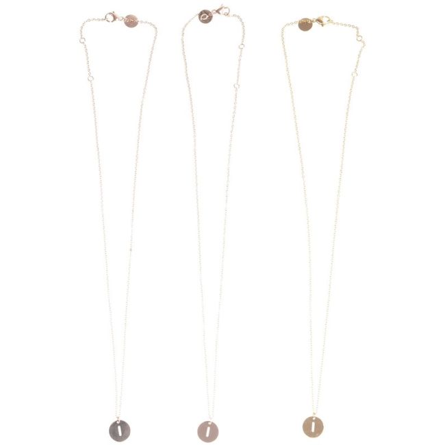 STEEL LETTER I PLATE SHORT NECKLACE