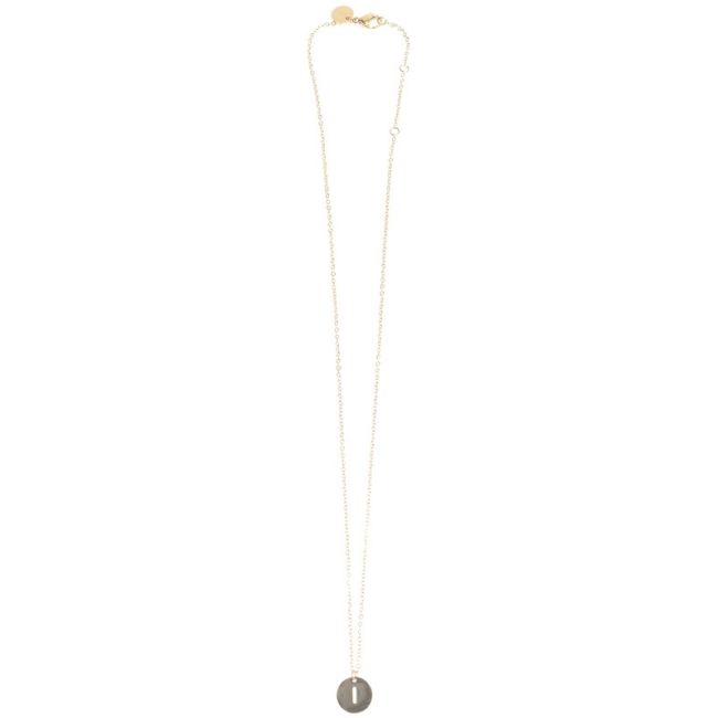 STEEL LETTER I PLATE SHORT NECKLACE