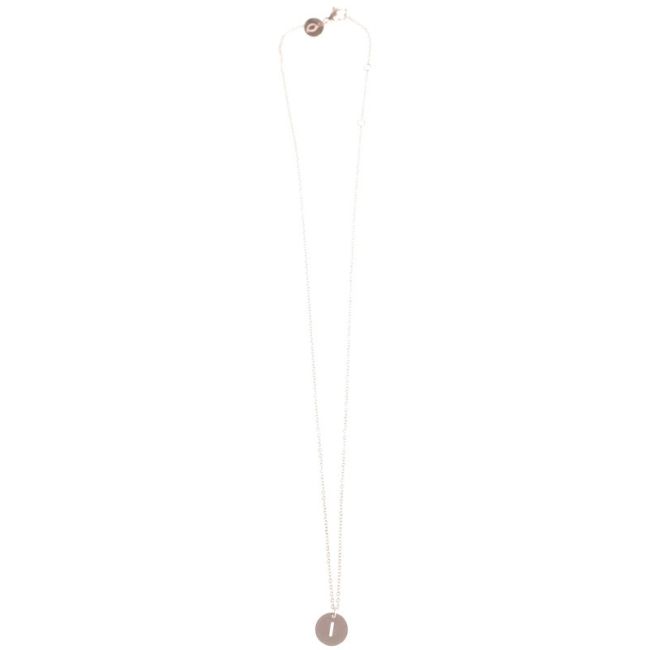 STEEL LETTER I PLATE SHORT NECKLACE