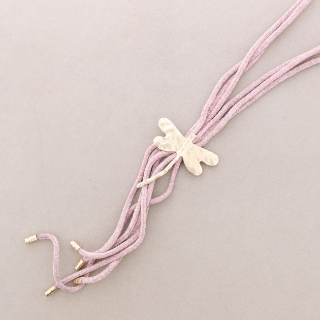 METAL DRAGONFLY CHENILLE LONG NECKLACE