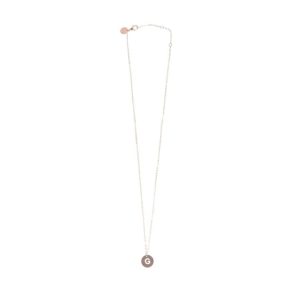 STEEL LETTER G PLATE SHORT NECKLACE