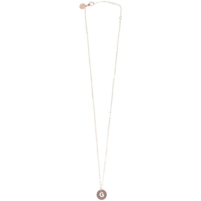 STEEL LETTER G PLATE SHORT NECKLACE