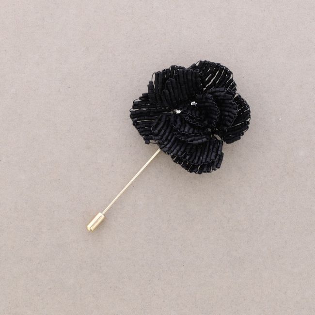 BROCHE AGUJA FLOR CRISTALES FACETADOS