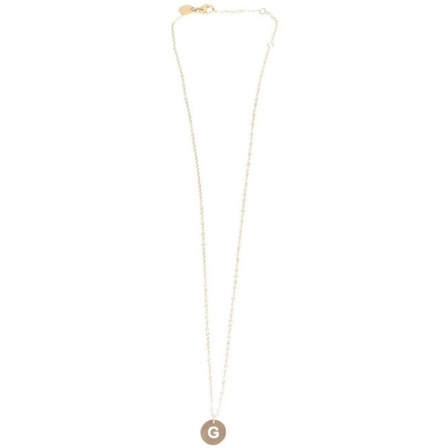 STEEL LETTER G PLATE SHORT NECKLACE
