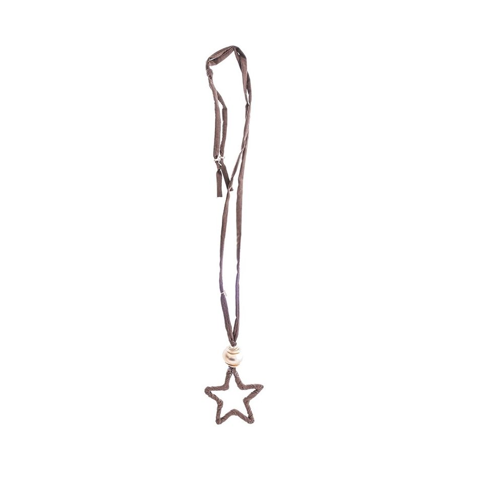 COLLAR LARGO COLGANTE ESTRELLA TUBO LAZO