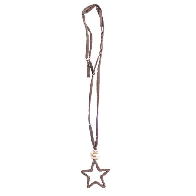 COLLAR LARGO COLGANTE ESTRELLA TUBO LAZO