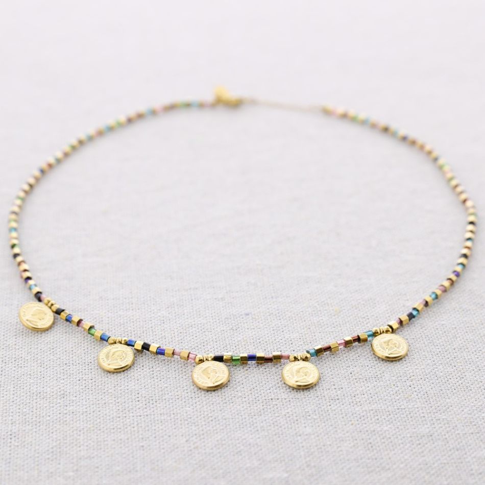 MIYUKI STEEL COIN NECKLACE
