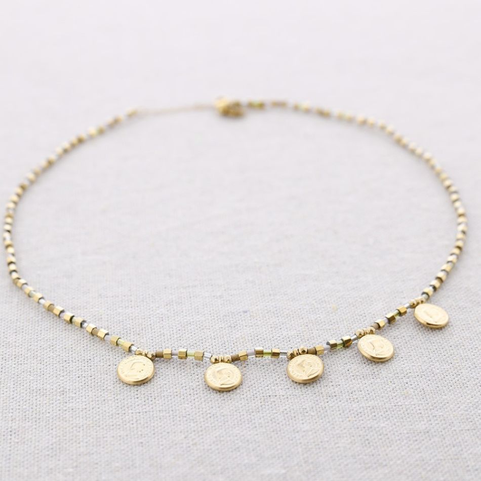 GARGANTILLA MIYUKI MONEDA ACERO
