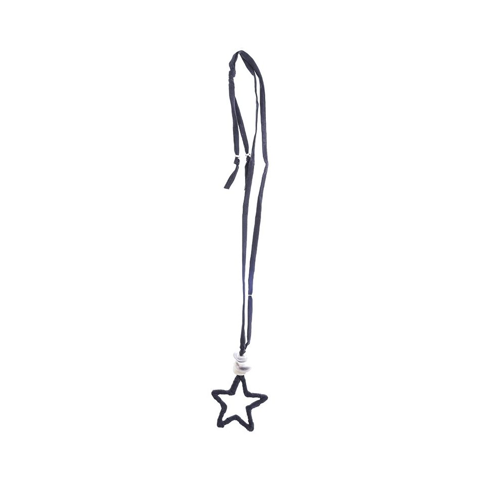 COLLAR LARGO COLGANTE ESTRELLA TUBO LAZO